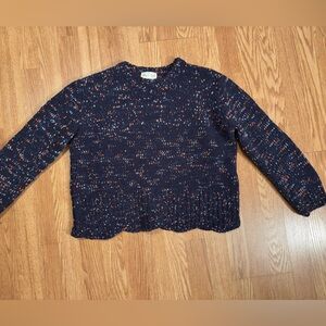 Women's Navy Speckled Sweater